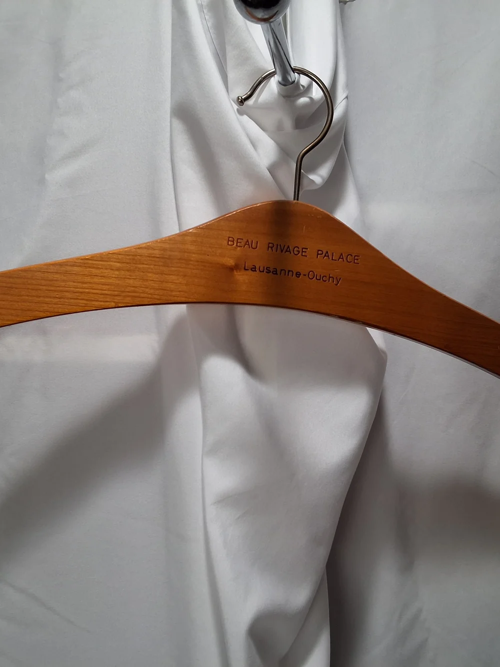 Vintage Beau-Rivage Palace Lausanne-Ouchy Wooden Suit Hanger -Swiss Luxury Hotel